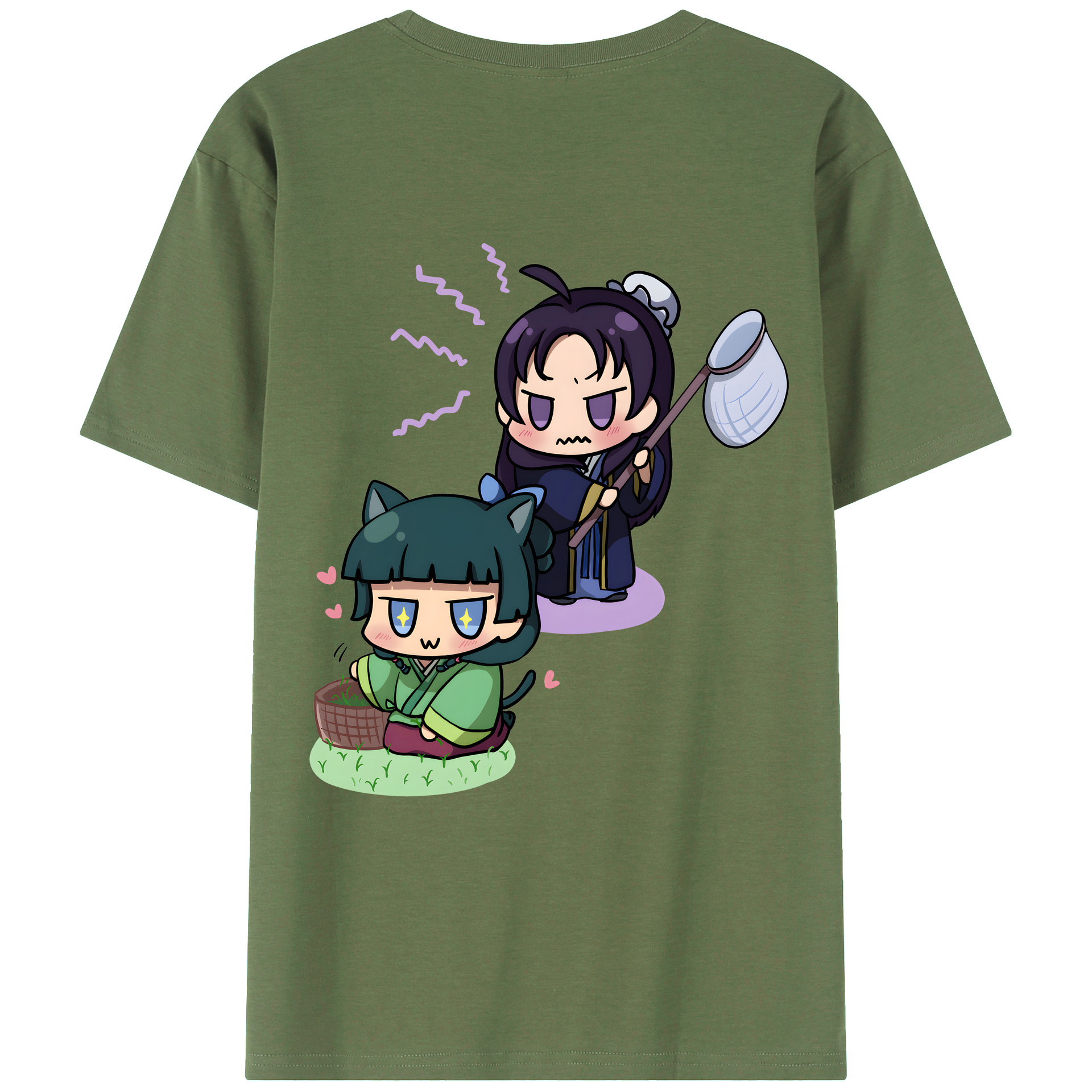 （画像用） 薬屋のひとりごと The Apothecary Diaries 綿100％ メンズ半袖Tシャツ（バックプリント） 通気性